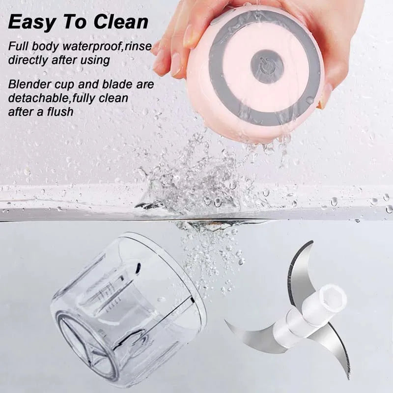 250ml Electric Garlic Chopper USB Meat Grinder Garlic Masher Machine Sturdy Durable Crushed Ginger Vegetable Crusher Kitchenware