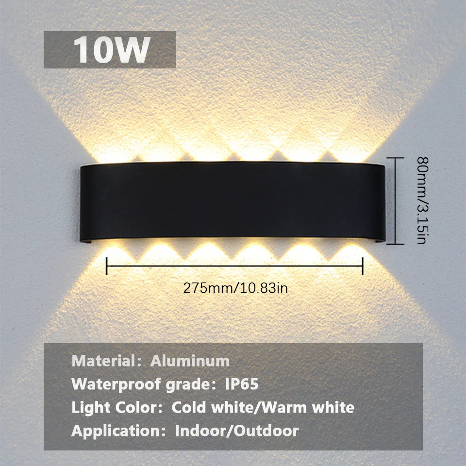 Aluminium LED Wall Light UP & Down AC85-265V IP65Waterproof Led Lights Modern Indoor Outdoor Home Appliance For Home Living Room