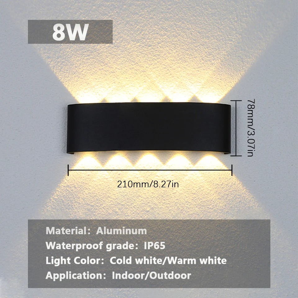 Aluminium LED Wall Light UP & Down AC85-265V IP65Waterproof Led Lights Modern Indoor Outdoor Home Appliance For Home Living Room