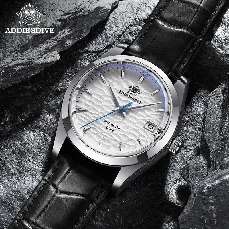 ADDIESDIVE Automatic Mechanical Watch Man European American Business Leisure Wristwatch Luxury Silver Luminous Waterproof Watch