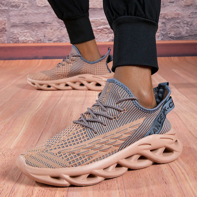 New Fashion Green Men's Running Shoes Big Size 47 Breathable Blade Shoes Trainers Men Lightweight Sports Shoes Zapatillas Hombre