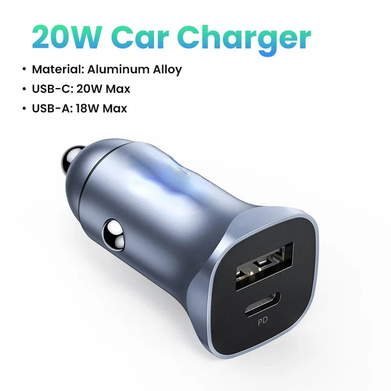 Car Charger Type C Fast USB Charger for iPhone 15 14 13 Xiaomi Car Charging Quick 4.0 3.0 Charge Mobile Phone PD Charger