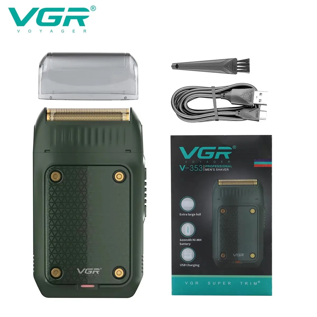 VGR Razor Electric Shaver Professional Hair Trimmer Rechargeable Razors Portable Beard Trimmer Mini Hair Shaver for Men