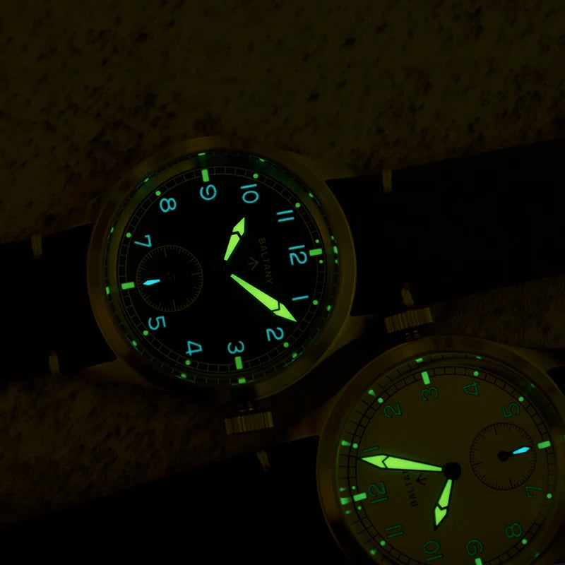 Baltany New Men's Quartz Watch VD78 Retro 39mm Luminous S2032 Sapphire Crystal Stainless Steel100M Waterproof Reloj Hombre