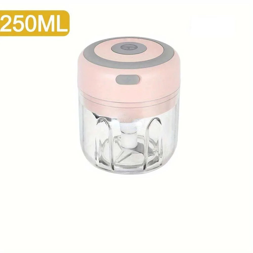 250ml Electric Garlic Chopper USB Meat Grinder Garlic Masher Machine Sturdy Durable Crushed Ginger Vegetable Crusher Kitchenware