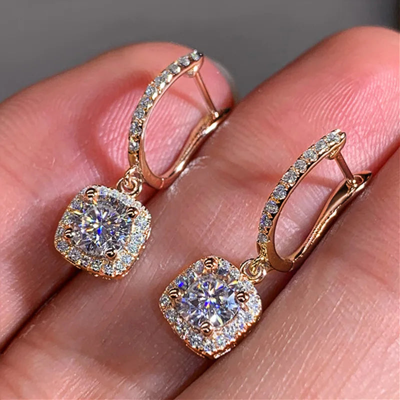 Lihong Full Paved Crystal CZ Hoop Earrings for Women Dazzling Accessories Wedding Party Delicate Birthday Gift Statement Jewelry