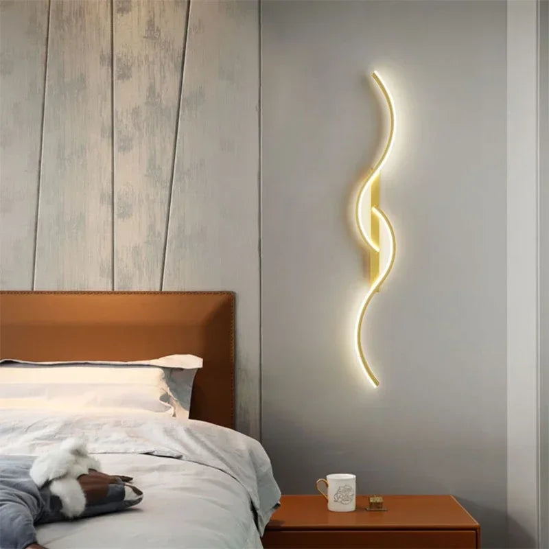 LED Wall Lamp 60/80/100CM Smart Remote Control Adjustable Color Temperature Brightness Bedroom Bedside Living Room Wall Sconces