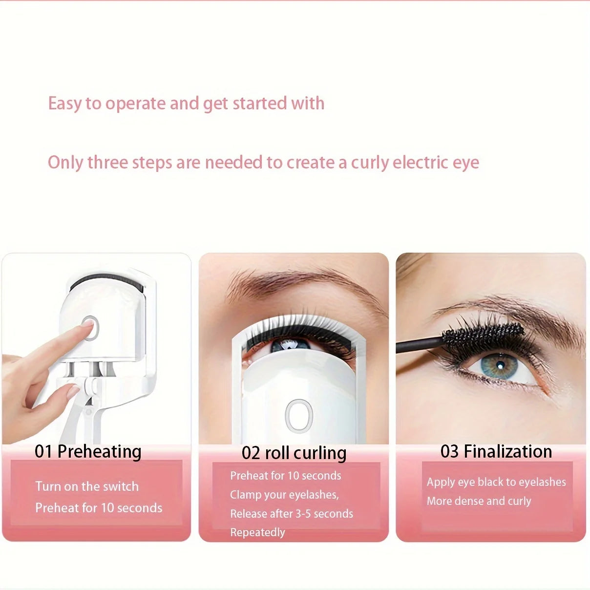 eyelash curler, eyelash heating electric perm, eyelash curler curling and long-lasting shaping beauty goddess eyelash curler