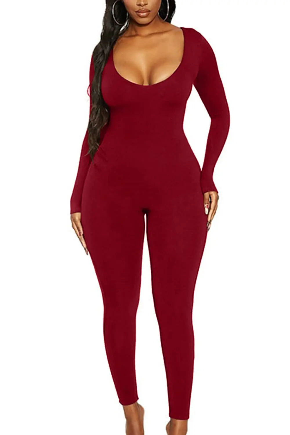 II Women's Rompers Long Sleeve Solid Skinny Bodycon Jumpsuits Fashion Sports Fitness Casual Activity Streetwear Overalls