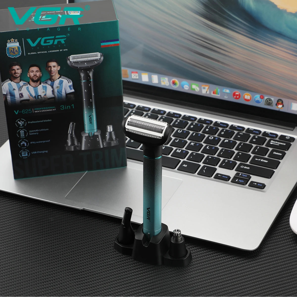 VGR 3in-1 Men's Personal Hair Trimming Set Rechargeable Professional Foil Shaver Portable Nose Hair Ear Hair Eyebrow Trimmer