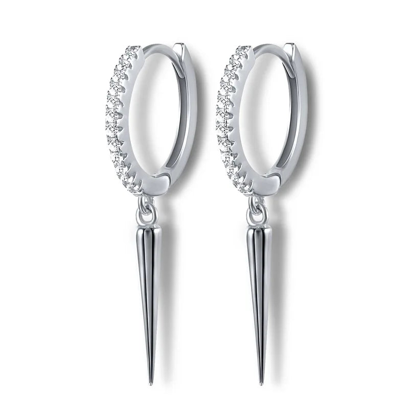 Eli Spike Drop Eternity Huggie Hoop Earrings