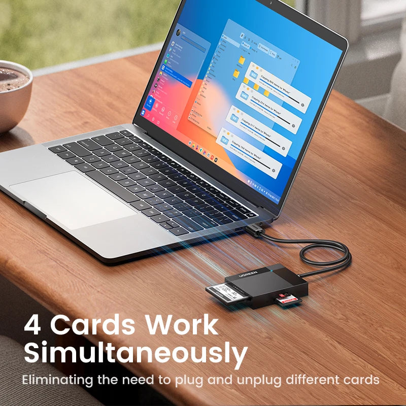 Card Reader 4-in-1 USB3.0 USB-C OTG to SD CF Micro SD TF MS Card Adapter for Laptop PC Windows macOS Memory Card Adapter