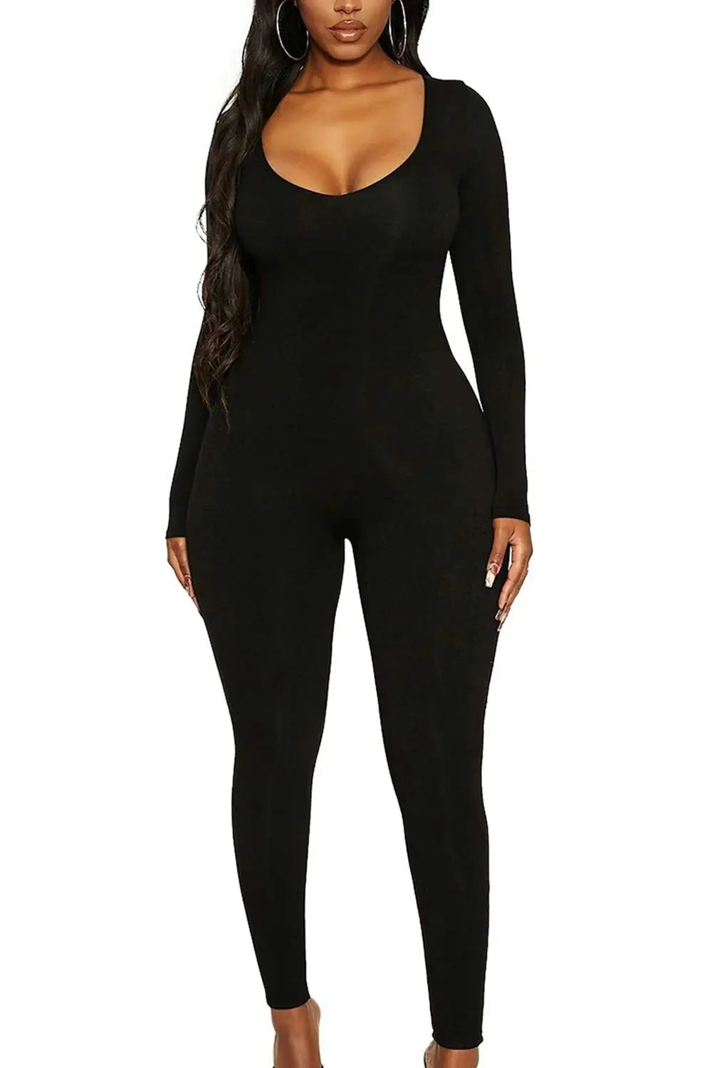 II Women's Rompers Long Sleeve Solid Skinny Bodycon Jumpsuits Fashion Sports Fitness Casual Activity Streetwear Overalls