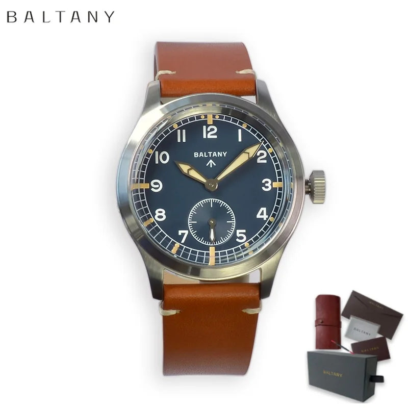 Baltany New Men's Quartz Watch VD78 Retro 39mm Luminous S2032 Sapphire Crystal Stainless Steel100M Waterproof Reloj Hombre