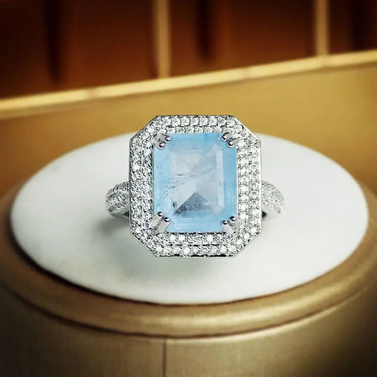 Paraiba Ring Pink/blue/Green Zircon Ring for Women High Quality Party Jewelry Engagement Ring Anniversary Gift Jewelry for Women