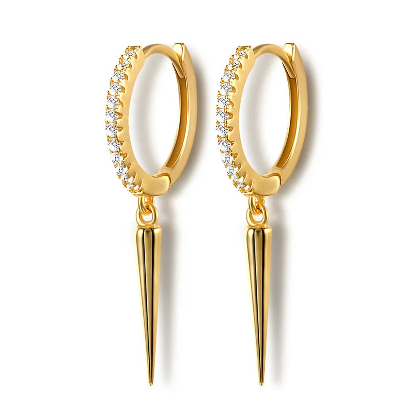 Eli Spike Drop Eternity Huggie Hoop Earrings