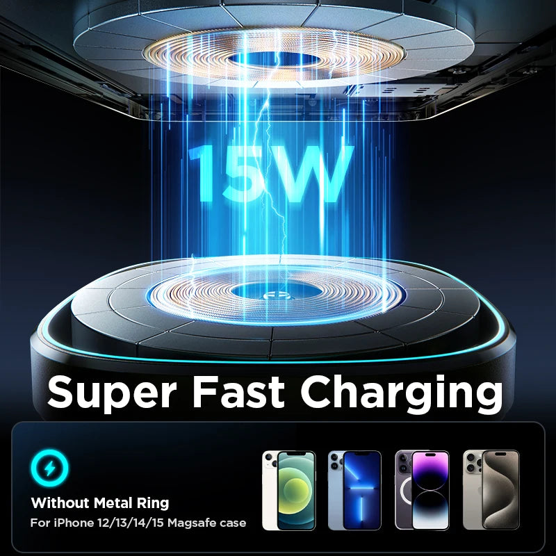 Magnetic Car Phone Holder 15W Wireless Charging Car Charger Air Vent Magnetic Phone Holder For iPhone 16 15 14 Pro Max