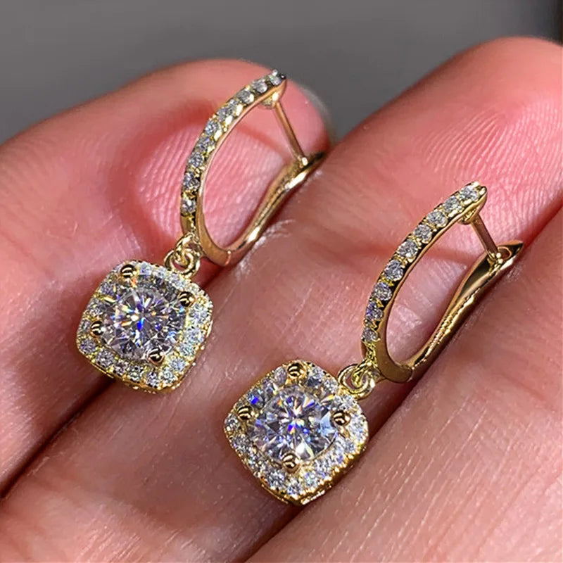 Lihong Full Paved Crystal CZ Hoop Earrings for Women Dazzling Accessories Wedding Party Delicate Birthday Gift Statement Jewelry