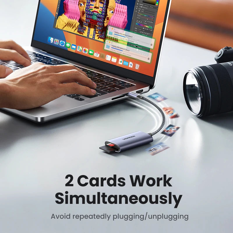 Card Reader SD4.0 312MB/s USB-C to SD MicroSD TF Memory Card Adapter for Laptop Phone Macbook Windows MacOS
