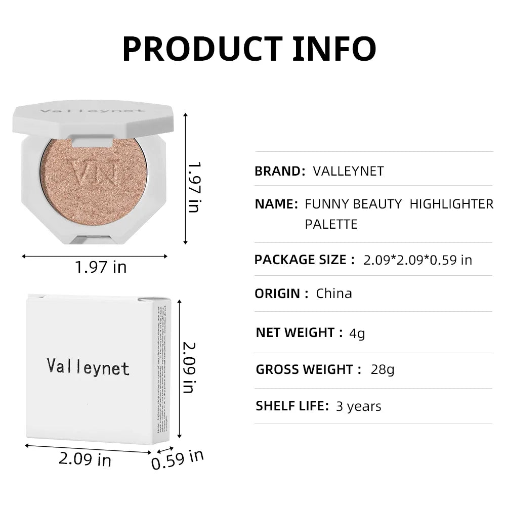 3 Color Highlighter Shimmer Waterproof Long-lasting Champagne Color Highlighter Powder Texture Brightening Facial Contours