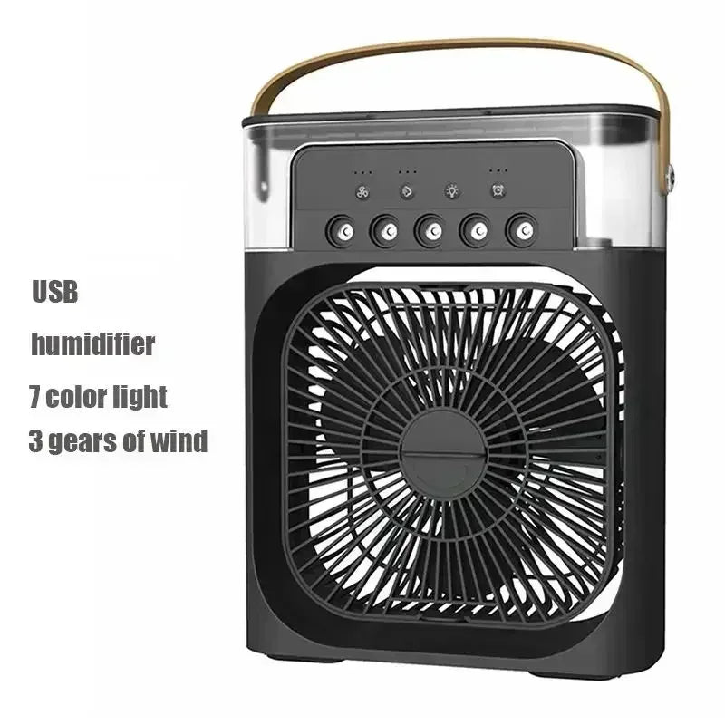 3 In 1 Fan AIr Conditioner Household Mini Air Cooler LED Night Light Portable Humidifier Air Adjustment Fan Office Home Fan