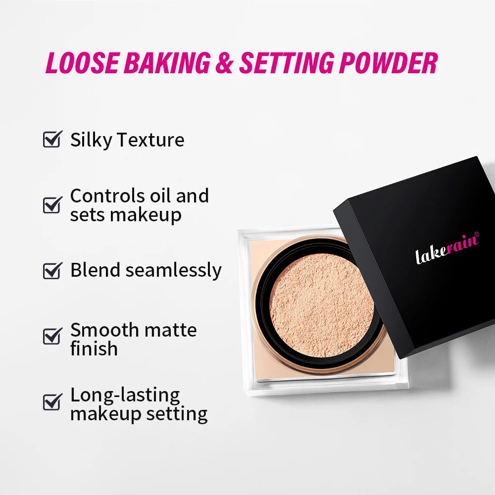 Loose powder makeup Loose Baking&Setting Powder Matte Waterproof Long Lasting Oil Control 4 Colors Loose Powder Makeup Cosmetics