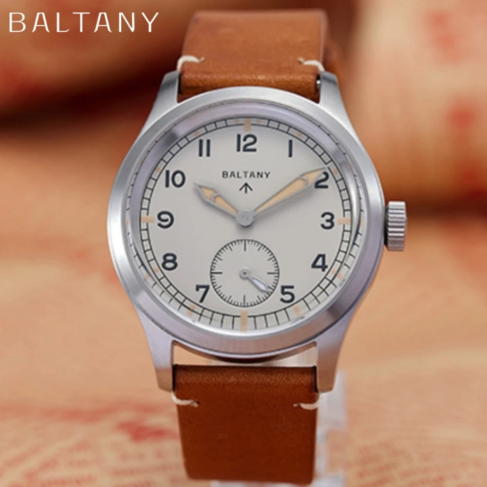 Baltany New Men's Quartz Watch VD78 Retro 39mm Luminous S2032 Sapphire Crystal Stainless Steel100M Waterproof Reloj Hombre