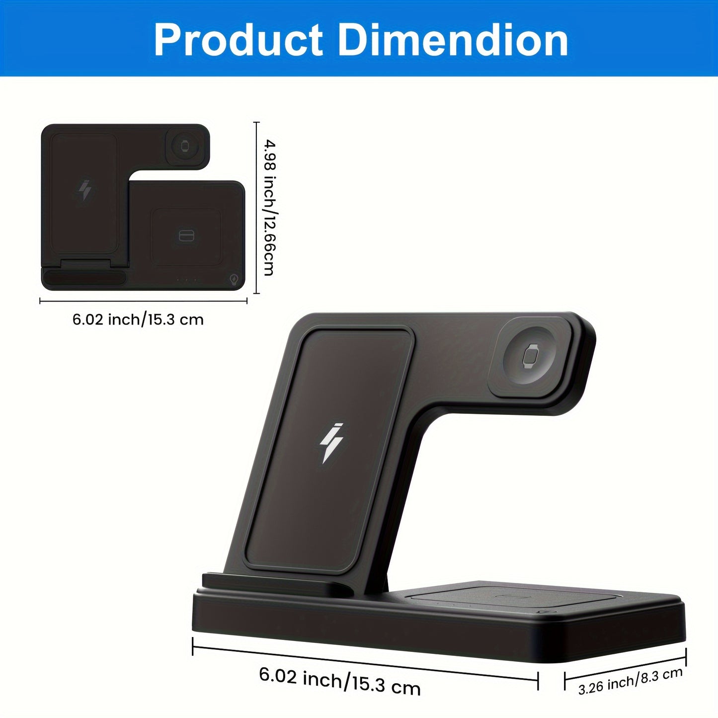 Wireless Charging Station 3 In 1 Standard 15W Fast