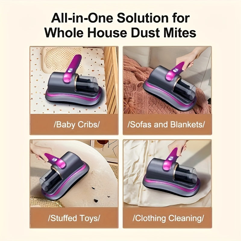 Rechargeable handheld Mite vacuum cleaner: a powerful USB charging dust and cleaning agent suitable for beds and interior decoration, with 8KPa suction force