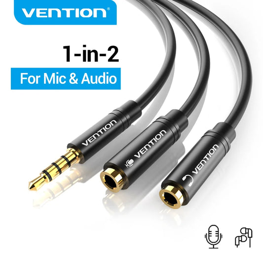 3.5mm Male To Female Splitter 2 Audio Headphone Y Cable Adapter AUX Plug