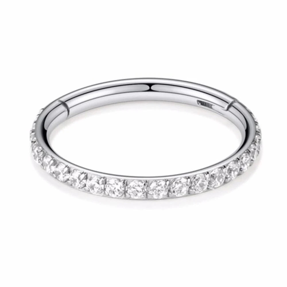16G Stainless Steel Hoop High Quality Zircon Hight Segment Clicker Nose Rings Septum Piercing Earrings Nose Piercing Jewelry