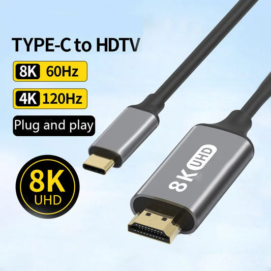 USB C to HDMI Cable Type C Adapter HDTV Converter Cable for iPhone 15 TV Converter MacBook Air iPad Samsung