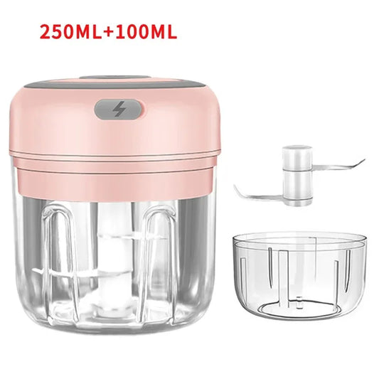 250ml Electric Garlic Chopper USB Meat Grinder Garlic Masher Machine Sturdy Durable Crushed Ginger Vegetable Crusher Kitchenware
