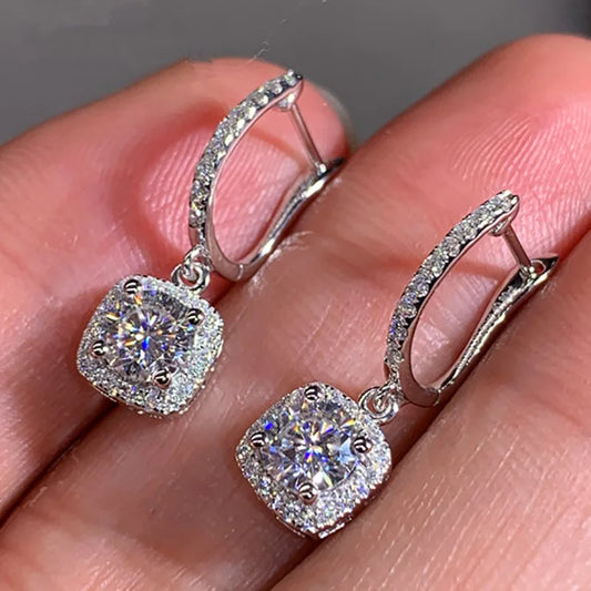 Lihong Full Paved Crystal CZ Hoop Earrings for Women Dazzling Accessories Wedding Party Delicate Birthday Gift Statement Jewelry