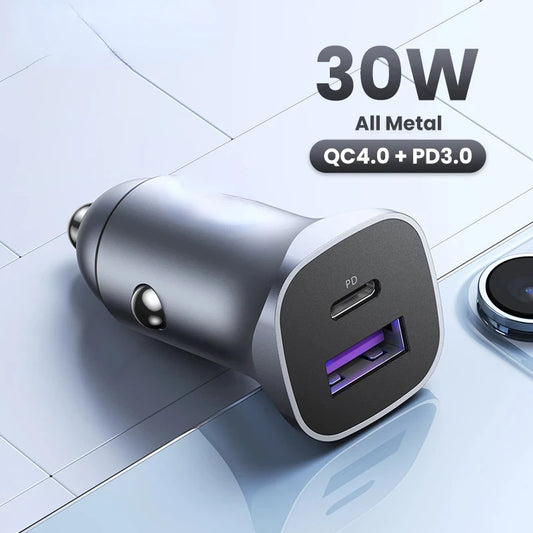 Car Charger Type C Fast USB Charger for iPhone 15 14 13 Xiaomi Car Charging Quick 4.0 3.0 Charge Mobile Phone PD Charger