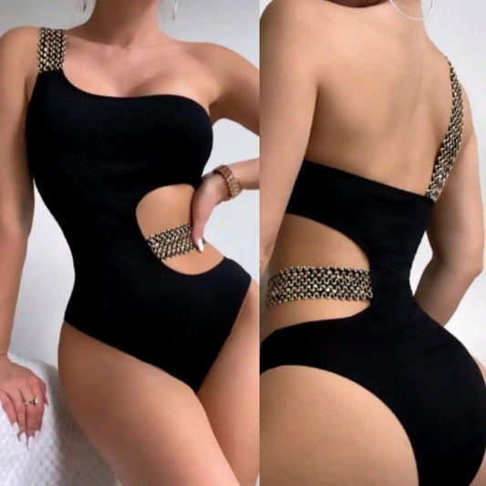 Sexy Three-Point Backless Slim Pure Color Bikini Women's Strap New Style Two-Piece Swimsuit Set Casual Comfortable Swimwear