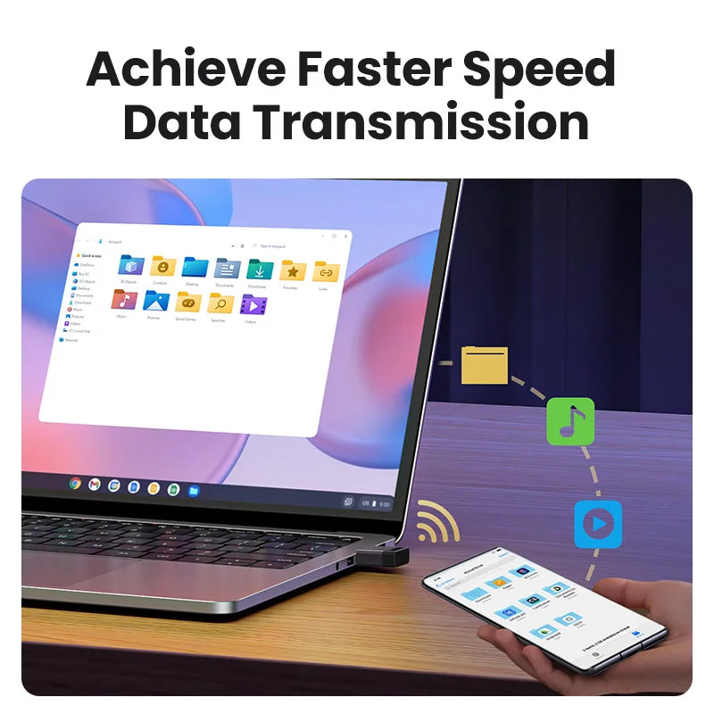 USB Bluetooth Dongle Adapter Bluetooth 5.4 Adapter Bluetooth Receiver & Transmitter for Bluetooth Keyboard/Mouse/Headphone/Speak
