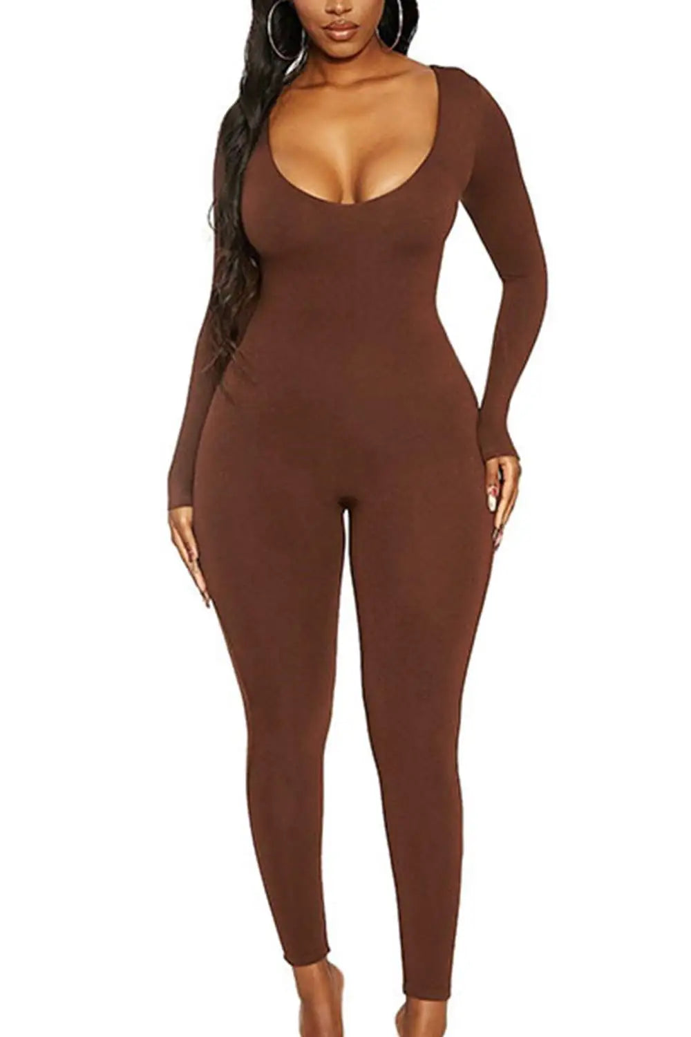 II Women's Rompers Long Sleeve Solid Skinny Bodycon Jumpsuits Fashion Sports Fitness Casual Activity Streetwear Overalls