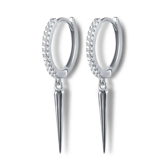 Eli Spike Drop Eternity Huggie Hoop Earrings