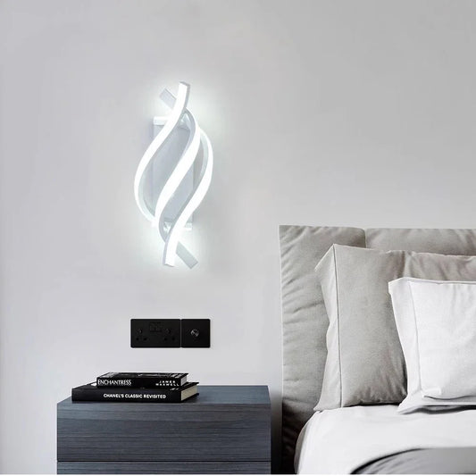 Modern  colors LED Wall Lamp Minimalist Black White Line Decor Lights For Bedroom Bedside Backwall Stairway Aisle Illumination